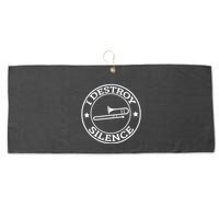 Funny I Destroy Silence Trombone Trumpet Player Trombonist Large Microfiber Waffle Golf Towel
