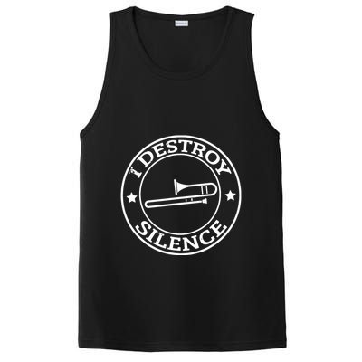 Funny I Destroy Silence Trombone Trumpet Player Trombonist PosiCharge Competitor Tank