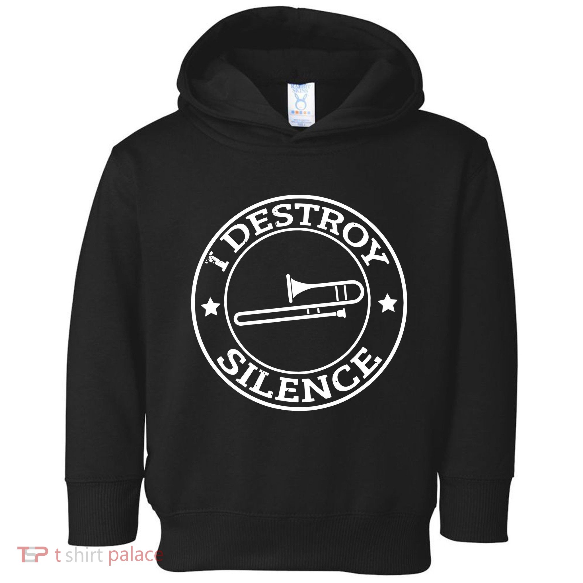 Funny I Destroy Silence Trombone Trumpet Player Trombonist Toddler Hoodie