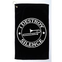 Funny I Destroy Silence Trombone Trumpet Player Trombonist Golf Towel