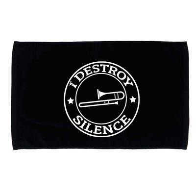 Funny I Destroy Silence Trombone Trumpet Player Trombonist Microfiber Hand Towel