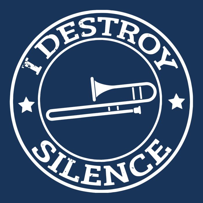 Funny I Destroy Silence Trombone Trumpet Player Trombonist Infant Baby Jersey Bodysuit
