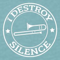 Funny I Destroy Silence Trombone Trumpet Player Trombonist Sueded Cloud Jersey T-Shirt