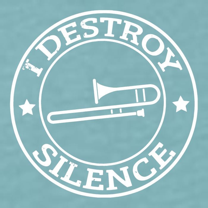 Funny I Destroy Silence Trombone Trumpet Player Trombonist Sueded Cloud Jersey T-Shirt