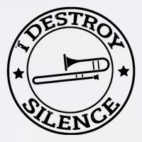 Funny I Destroy Silence Trombone Trumpet Player Trombonist Garment-Dyed Sweatshirt