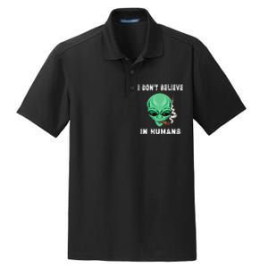 Funny I Dont Believe In Humans Sarcasm Funny Dry Zone Grid Polo