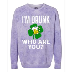 Funny I'm Drunk Who Are You Beer St Patricks Day Gift Gift Colorblast Crewneck Sweatshirt