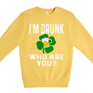 Funny I'm Drunk Who Are You Beer St Patricks Day Gift Gift Premium Crewneck Sweatshirt