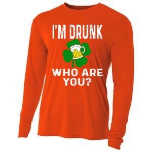 Funny I'm Drunk Who Are You Beer St Patricks Day Gift Gift Cooling Performance Long Sleeve Crew