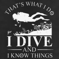 Funny I Dive And I Know Things Scuba Diver Gift Scuba Diving Garment-Dyed Fleece Hoodie