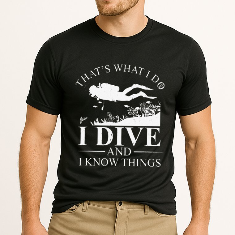 Funny I Dive And I Know Things Scuba Diver Gift Scuba Diving Performance Shirt