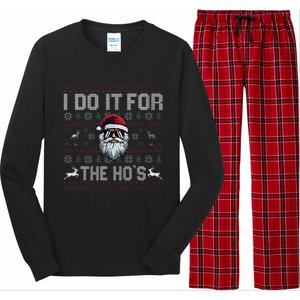 Funny I Do It For The Hos Xmas Santa Clause Saying Christmas Long Sleeve Pajama Set