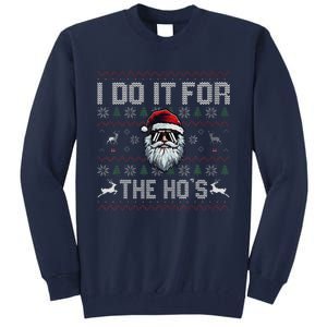 Funny I Do It For The Hos Xmas Santa Clause Saying Christmas Tall Sweatshirt