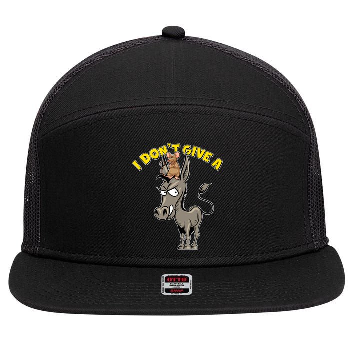 Funny I Don't Give A Rat's Ass 7 Panel Mesh Trucker Snapback Hat