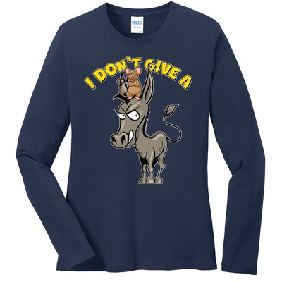 Funny I Don't Give A Rat's Ass Ladies Long Sleeve Shirt