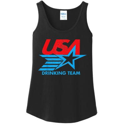 Funny Independence Day Usa Drinking Team 4th Of July Ladies Essential Tank