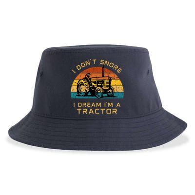 Funny I Don't Snore I Dream I'm A Tractor Sustainable Bucket Hat