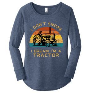 Funny I Don't Snore I Dream I'm A Tractor Women's Perfect Tri Tunic Long Sleeve Shirt