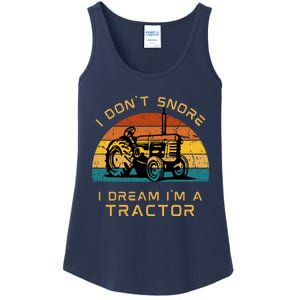 Funny I Don't Snore I Dream I'm A Tractor Ladies Essential Tank