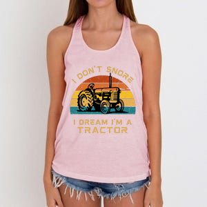 Funny I Don't Snore I Dream I'm A Tractor Women's Knotted Racerback Tank