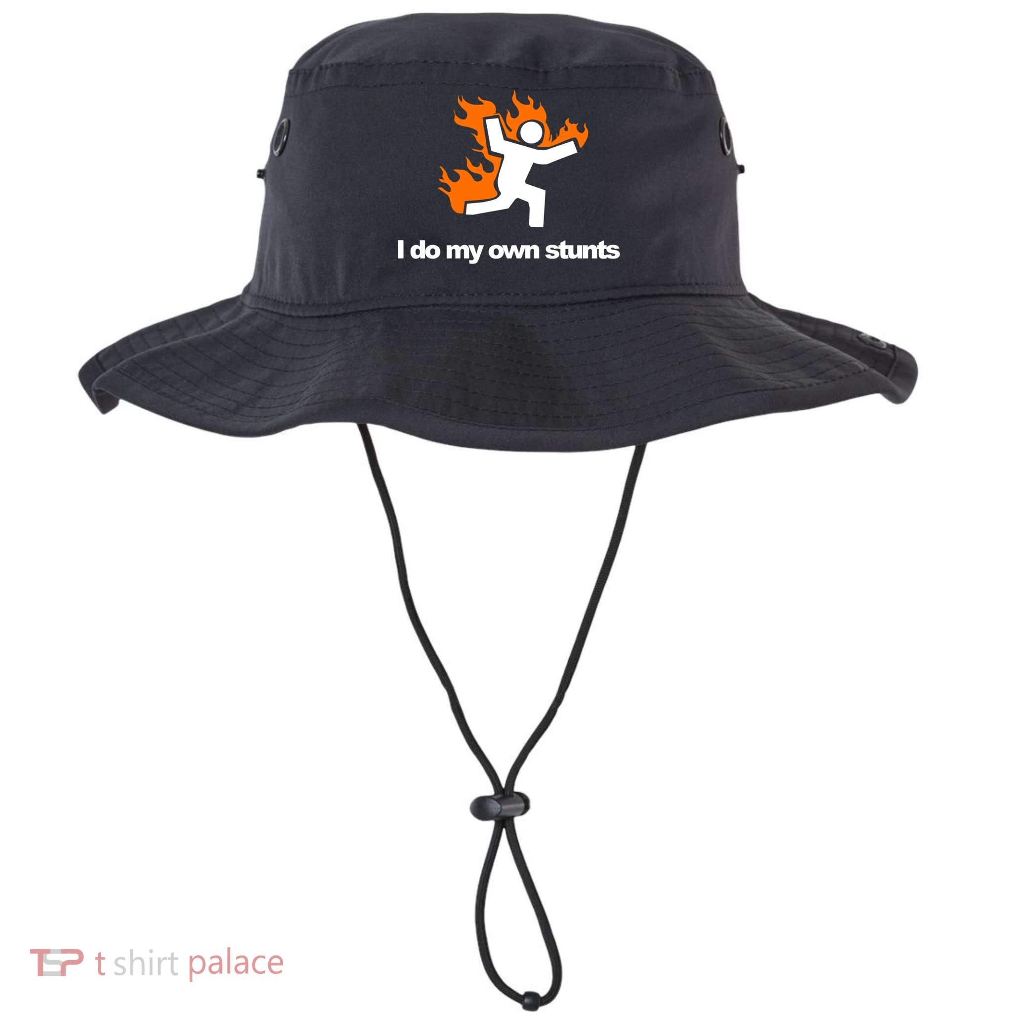I do my own stunts funny figure on fire I do my own stunts Gift Bucket Hat
