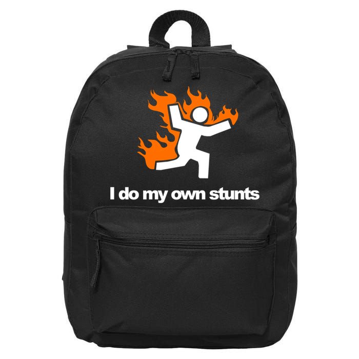 I do my own stunts funny figure on fire I do my own stunts Gift 16 in Basic Backpack