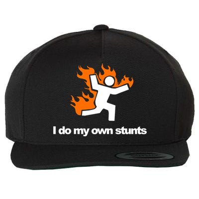 I do my own stunts funny figure on fire I do my own stunts Gift Wool Snapback Cap