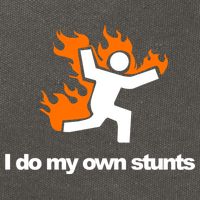 I do my own stunts funny figure on fire I do my own stunts Gift Cotton Canvas Backpack