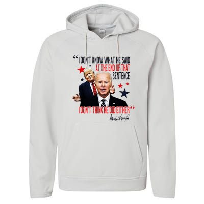 Funny I DonT Know What He Said Trump Biden Debate President Performance Fleece Hoodie