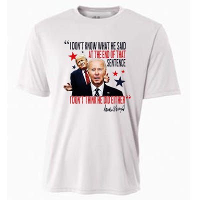 Funny I DonT Know What He Said Trump Biden Debate President Cooling Performance Crew T-Shirt