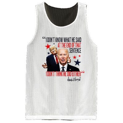 Funny I DonT Know What He Said Trump Biden Debate President Mesh Reversible Basketball Jersey Tank