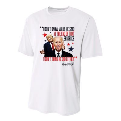 Funny I DonT Know What He Said Trump Biden Debate President Performance Sprint T-Shirt