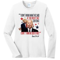 Funny I DonT Know What He Said Trump Biden Debate President Ladies Long Sleeve Shirt