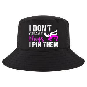 Funny I Don't Chase Boys I Pin Them Gift Wrestling Girls Gift Cool Comfort Performance Bucket Hat