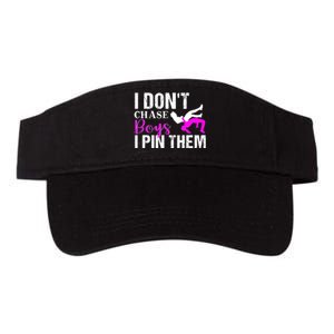 Funny I Don't Chase Boys I Pin Them Gift Wrestling Girls Gift Valucap Bio-Washed Visor