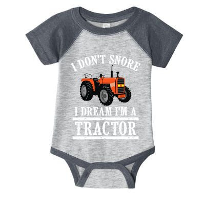 Funny I DonT Snore Tractor Farmer Gift For And Wo Infant Baby Jersey Bodysuit