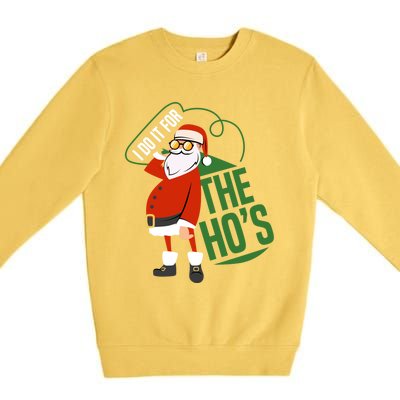 Funny I Do It For The Hos Ugly Christmas Gift Premium Crewneck Sweatshirt