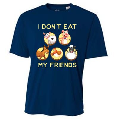 Funny I Dont Eat My Friends Vegan Vegetarian Cooling Performance Crew T-Shirt