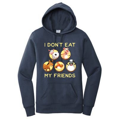 Funny I Dont Eat My Friends Vegan Vegetarian Women's Pullover Hoodie