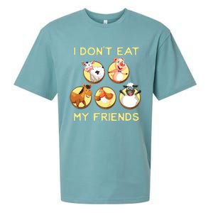 Funny I Dont Eat My Friends Vegan Vegetarian Sueded Cloud Jersey T-Shirt