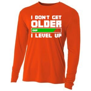 Funny I Dont Get Older I Level Up Gamers Gaming Birthday Gift Cooling Performance Long Sleeve Crew