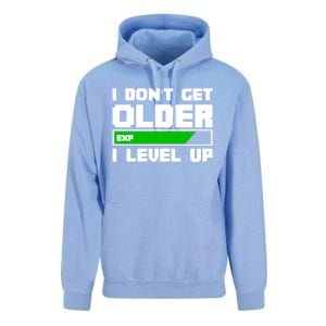 Funny I Dont Get Older I Level Up Gamers Gaming Birthday Gift Unisex Surf Hoodie