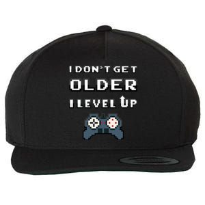 Funny I Dont Get Older I Level Up Gaming Birthday Gamer Gift Wool Snapback Cap