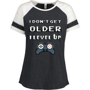 Funny I Dont Get Older I Level Up Gaming Birthday Gamer Gift Enza Ladies Jersey Colorblock Tee