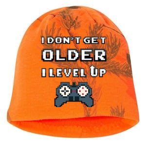 Funny I Dont Get Older I Level Up Gaming Birthday Gamer Gift Kati - Camo Knit Beanie