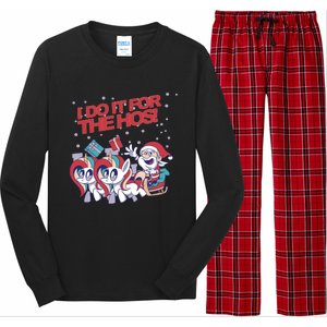 Funny I Do It For The Hos! Santa Claus Unicorn Horde Ho Gift Long Sleeve Pajama Set