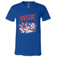 Funny I Do It For The Hos! Santa Claus Unicorn Horde Ho Gift V-Neck T-Shirt