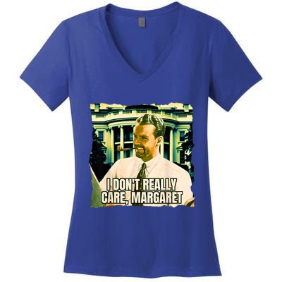 Funny! I DonT Really Care Margaret Jd Vance Interview Women's V-Neck T-Shirt
