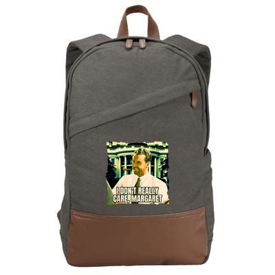 Funny! I DonT Really Care Margaret Jd Vance Interview Cotton Canvas Backpack