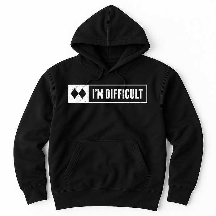 Funny I'm Difficult Snowboard Ski Mountain Sign Retro Hoodie